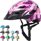 Kids Bike Helmet,Bavilk Kids Boys Girls Bike Helmets with LED Light Detachable Visor Children Youth Teen Multi-Sport for Skating Cycling Scooter Skateboard Adjustable & Lightweight 19.7"-22.4"