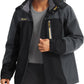 MAGCOMSEN Men's Hooded Windproof Water Resistant Rain Jacket Windbreaker 5 Pockets for Hiking,Fishing,Travel