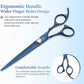 7 inch Matte Blue Straight Dog Grooming Scissors Professional 440C Stainless Steel Dog Shears Smooth Cutting Comfortable Grip and Easy to Use for Groomers and Home Use