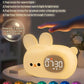 Bunny Alarm Clock for Kids with Night Light, Sleep Training Clock Time to Wake Clock, Rechargeable Silicone Light for Bedroom, Perfect Sleep Companion for Boys Girls
