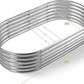 Land Guard Galvanized Metal Raised Garden Bed Kit, 8x4x1.5ft Large Planter Boxes Outdoor, Oval Gardening Box, Patio Garden Planter Box for Vegetables (Silver)