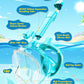 QingSong Kids Snorkel Mask Full Face, Snorkeling Set with Camera Mount, Foldable 180 Degree Panoramic View Snorkeling Gear Anti-Fog Anti-Leak