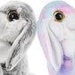 My OLi Bunny Stuffed Animal Pack of 2 Plush Rabbit 7in Stuffed Bunny with Floppy Ear Bedtime Friend Soft Toy Gifts for Girls Boys Kids, Gray & Rainbow