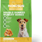MON2SUN Dog Treats, 16oz Mini Rawhide Chews, Chicken Dumbbells with Rice for Small Dogs & Toy Breed, Crunchy and Healthy (2.5 Inch 30 Count)