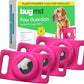 BugMD Paw Guardian Flea & Tick Pendant (3-Pack) with AirTag Holder – Plant-Based Flea & Tick Prevention for Dogs – Pet Collar Tag & GPS Tracker Holder for Dogs – Pink