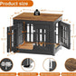 26" Heavy Duty Dog Crate Furniture for Small,Medium and Large Dogs,Rustic Wooden Dog Cage Kennel Indoor Furniture with Waterproof Top,Decorative Pet House Side End Table (Black & Wood)