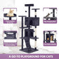 70 Inches Cat Tower for Indoor Cats, Multi-Level Cat Condos with Scratching Posts, Hanging Toys, Ashy