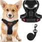 MIDOG No-Pull Dog Harness | Adjustable & Reflective Pet Harness Leash Set for Small Medium Large Dogs Walking, Training| No Choke, Front Clip, Soft Padded Vest with Easy Control Handle - Black, S