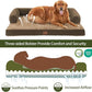 Orthopedic Dog Beds for Extra Large Dogs, Waterproof Dogs Beds XLarge, Memory Foam Dog Couch Beds with Comfy Bolster, Removable Washable Cover and Nonskid Bottom (X-Large,Brown)