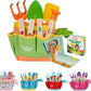 Matching Board Book - Green Kids Gardening Tools Set Includes Sturdy Tote Bag, Watering Can, Shovel, Rake, and Trowel - Garden Storybook - Kids Garden Tools- Easter Gifts for Toddler Age on up.