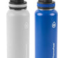 Thermoflask Insulated Water Bottle with Spout Lid, 40oz, 2 Pack (Teal/Graphite)