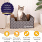 HIDE & SCRATCH Cat Scratcher Box and Cat Bed with Refillable Double-Sided Cardboard Scratch Pad for Indoor Cats