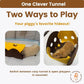 Guinea Pig Tunnels, Foldable Fleece Hideout Beds with Cheese-Hole Design, 2 Pack Modular Tunnel Set for Play and Rest, Brings Comfort and Enrichment to Guinea Pig Cages-Brown&Grey