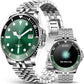 AI Smart Watch, DA GPT AI Waterproof Smartwatch, 1.19-inch AMOLED Display, 24/7 Heart Rate, Blood Oxygen, Blood Pressure, Sleep Monitor, 107 Sports Modes, Compatible Android and iOS Silver Green
