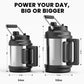 Meoky 1 Gallon Insulated Water Bottle for Travel 128 oz Triple Wall Vacuum Stainless Steel Water Jug - Top and Side Handles, Cold for 48 Hrs, 2-in-1 Straw and Spout Lid, Leak Proof for Work (Silver)