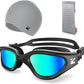 ZIONOR G1 Lite Swim Goggles with Swim Cap Comfortable Anti-fog Swimming Goggles Cap Set for Adult Men Women