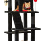 MWPO Gothic Cat Tree for Indoor Cats, 63.8 Inches Multi-Level Cat Tower with Sisal-Covered Scratching Posts, Padded Platform, Hammock, Dangling Toys, Stable Cat Condo Pet Play House, Black