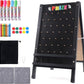 Prize Drop Game Board, 15.7"X27.5" Double-Sided Foldable Design with Wooden A-Frame Chalkboard Sign for Family, Carnival, Trade Show & Party-Includes 10 Coin Drop Discs and Chalk Set, Portable Design