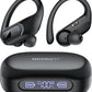 occiam Active Noise Cancelling Ear Buds Wireless Earbuds Bluetooth Headphones 96Hrs Playback LED Display Over-Ear Waterproof Earphones with Earhooks Mics Clear Call for Sport/Running/Workout Black