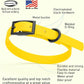 Dogline Biothane Waterproof Dog Collar Strong Coated Nylon Webbing with Black Hardware Odor- Proof for Easy Care Easy to Clean High Performance Fits Small Medium or Large Dogs, Lemon Yellow