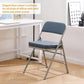 BOOSDEN Folding Chair, Foldable Chair, Faux Leather Fold Up Chair for Home, Office, Dining, Portable and Compact Metal Frame Folding Seat, Thickened Padded Fold Out Chair Indoor & Outdoor, Blue