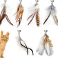 Cat Feather Toys Refills Cat Wand Replacement Feathers 6 PCS Handmade Cat Toy Feather Refills for Cat Wand Attachments Interactive Feather Cat Toy for Indoor Cats