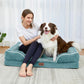 Comfort Expression Large Dog Beds Waterproof Orthopedic Foam Dog Sofa Beds Comfy Pet Bed with Washable Removable Cover & Non-Slip Bottom(Large,Washed Blue)