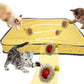 Interactive Cat Toys for Indoor Cats, Fast Rolling Ball in Play Mat, Automatic Moving Cat Ball in Pouch, Stimulate Your Cat's Nature, 28 Inch cat Toys (Round [with Steel Ring])