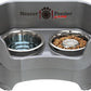 Neater Feeder Deluxe Mess Proof Dog Bowls Elevated for Medium Sized Breeds – Made in USA – No Spill Raised Slow Feeder Elevated Dog Bowl Stand, Stainless Steel Food and Water Bowl Set, Grey