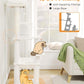 Cat Tree for Large Cats with Metal Plush Big Hammock, 56.3" Cat Tower for Indoor Cats with 2 Door Condo House, 6-Tier Cat Shelves with Scratching Posts and Large Top Perch, Cream White