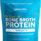 Paleovalley 100% Grass Fed Bone Broth Protein Powder - Vanilla - Rich in Collagen for Hair, Skin, Gut Health, Bone and Joint Support - 28 Servings