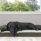 Furhaven Cooling Gel Dog Bed for Large Dogs w/ Removable Bolsters & Washable Cover, For Dogs Up to 95 lbs - Two-Tone Plush Faux Fur & Suede L Shaped Chaise - Dark Sage, Jumbo/XL