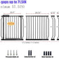 Wide Baby Gate 67-71.5 Inch Heavy Duty Steel Safety for Stairs, Pressure-Mounted Indoor Dog, No Drilling, Modern Home Design, Black