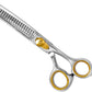 Sharf Professional Thinning Shears: Sharp 440C Japanese Steel Chunkers, 6.5" 22-Teeth Gold Touch Dog Grooming Scissors with Easy Grip Handles