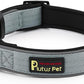 Plutus Pet Tactical Dog Collar, Reflective, Adjustable Heavy Duty Dog Collar, Soft Padded and Comfortable, for Small Medium and Large Dogs (Gray, S)
