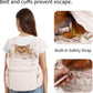 OFY Cat Carrier Puffy Backpack Breathable Small Dog Front Backpack Large Space for Small Dogs, Drawstring & Water-Resisant Pet Bag for Travel Hiking, Beige Gray Patent Pending