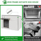Dog House Outdoor Weatherproof & Wooden Dog Kennel with Chew-Proof Iron Frame，Removable Floor, Adjustable Vent Window, Easy Assembly for Large and Medium Dogs 43.3" D x 29.5" W x 33.5" H