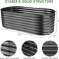 Land Guard Galvanized Planter Raised Beds, 6×3×2ft Galvanized Water Trough, Keyhole Raised Garden Bed Metal (Dark Gray)