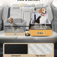 Dog Car Seat for Small & Medium Dogs Under 35lbs, Detachable & Washable Pet Car Seat, Interior Height 6 Inches Pet Travel Bed with Storage Pockets and 2 Dog Safety Belts (Black/Gray)