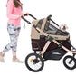 Run Performance Jogging Sports Stroller with Comfort Rubber Wheels/Zipper-Less Entry/1-Hand Quick Fold/Aluminum Frame for Small/Medium Dogs, Cats and Pets (Taupe)