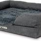 The Dog’s Bed, Large Grey Fur, Memory Foam, Pain Relief: Arthritis, Hip & Elbow Dysplasia, Post Surgery, Lameness, Supportive, Calming, Waterproof Washable Cover, Veterinary Approved