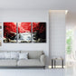 Wieco Art 3 Piece Red Forest Waterfalls Canvas Prints Wall Art for Living Bedroom Room Home Decorations Modern Gallery Wrapped Landscape Tree Oil Paintings Reproduction Pictures Artwork