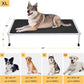 Veehoo Chewproof Elevated Dog Bed - Cooling Raised Pet Cot, Breathable Mesh, Washable & Non-Slip for Large Dogs, Indoor/Outdoor, Black Mat and Silver Metal Frame, 49x33inches (Model CWC2203B03)