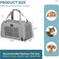 PETSFIT Cat Carrier Airline Approved, Soft Carrier for Small and Medium Cats Under 12 Lbs, Soft Cat Travel Bag, Kitten Carrier with Extendable Mat, Grey