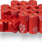 Best Pet Supplies Dog Poop Bags (240 Bags) for Waste Refuse Cleanup, Doggy Roll Replacements for Outdoor Puppy Walking and Travel, Leak Proof and Tear Resistant, Thick Plastic - Red