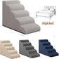 5-Step Dog Stairs and Ramp for High Bed, Non-Slip Sturdy Pet Steps for Small Dogs and Cats,22.2" H,Light Grey