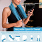 YESLIFE 4 Pack Cooling Towel 40"x12", Gym Towels for Men and Women, Soft Breathable Workout Towels for Yoga, Running, Sport, & More (Black, Dark Blue, Blue, Grey)