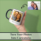 Personalized Coffee Mug, Custom Photo Caricature Gift, Funny Customized Coffee Gift for Men & Women, Custom Mugs with Pictures, Light Blue 15oz Customized Ceramic Tea Cup