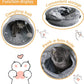 Cat Tunnel for Indoor Cats, 51×12 inch Foldable Big Cat Tunnel, Grey Suede Pet Tunnels with Two Peepholes and a Bubble Ball