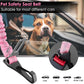 SlowTon Dog Seat Belt, Adjustable Dog Safety Belt Leash, 2 in 1 Latch Bar Attachment Dog Car Seatbelt with Elastic Nylon Bungee Buffer, Reflective Nylon Belt Tether(Pink,35.5in)
